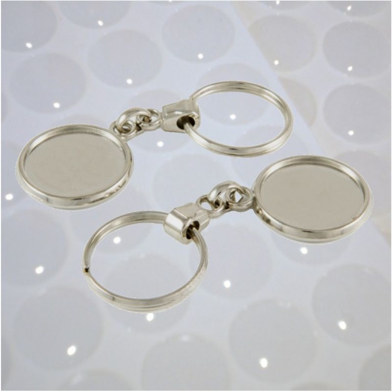 Keyring Blank Pendant 25.4mm and clear domes